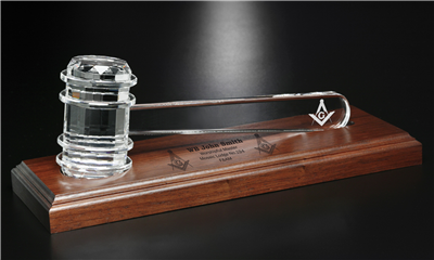 Crystal Gavel Award With Base